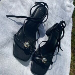 A New Day Black Strappy Heels